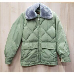 Vintage Tempco Goose Down Puffer Coat Jacket Size 36 Med Quilted USA Made 1970s